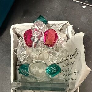 Colorful Glass Elephant Figurine